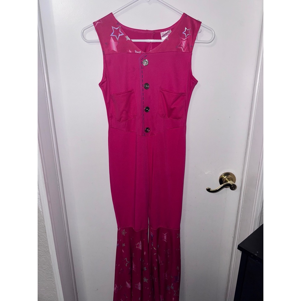 Barbie Cowgirl Costume Pink Star Jumpsuit with Bandana Girls Large 10-12 107112